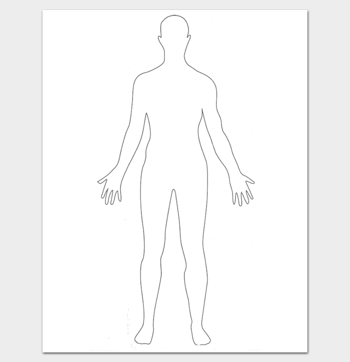 Body Outline worksheet for fifth graders showcasing human body systems