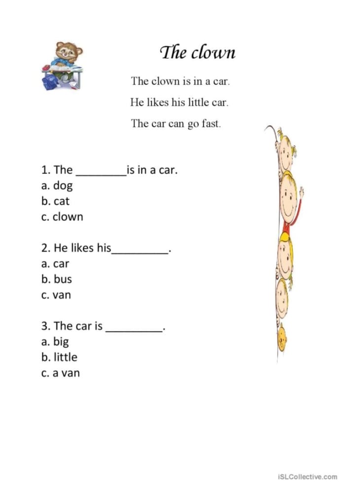 Reading Comprehension Practice Test worksheet for second graders to enhance their skills