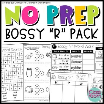 Missing Bossy R Sounds Worksheet Activity for Second Grade Page 6 Second grade student completing a worksheet on missing bossy r vowel sounds