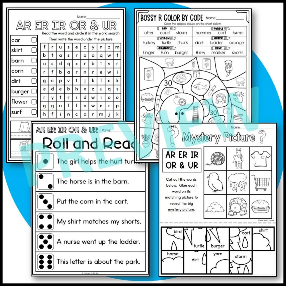 Engage with the Bossy R sounds in this educational worksheet for young learners Bossy R Sort worksheet for second graders featuring word categorization activities