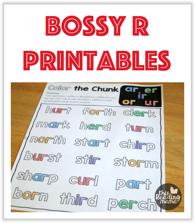 Worksheet image showcasing the Bossy R Sort activity for division practice Bossy R Sort worksheet for second graders categorizing words with the bossy R sound