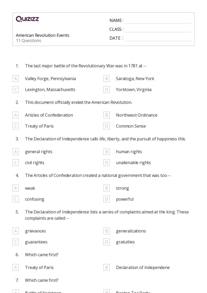 American Revolution Timeline Worksheet 3 Events Leading to the Boston Massacre Sixth grade social studies worksheet featuring a timeline of events from 1763 to the 1770 Boston Massacre
