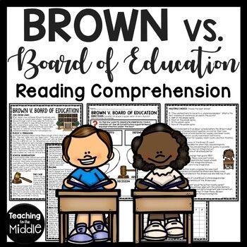 Brown vs. Board of Education worksheet for fourth graders, featuring key historical events and struggles. Engaging reading activity about the landmark Supreme Court decision.