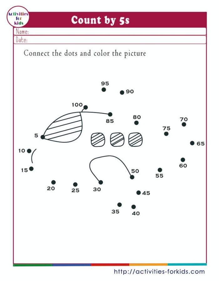 Second grade math worksheet featuring a bug themed dot to dot counting activity for number 20
