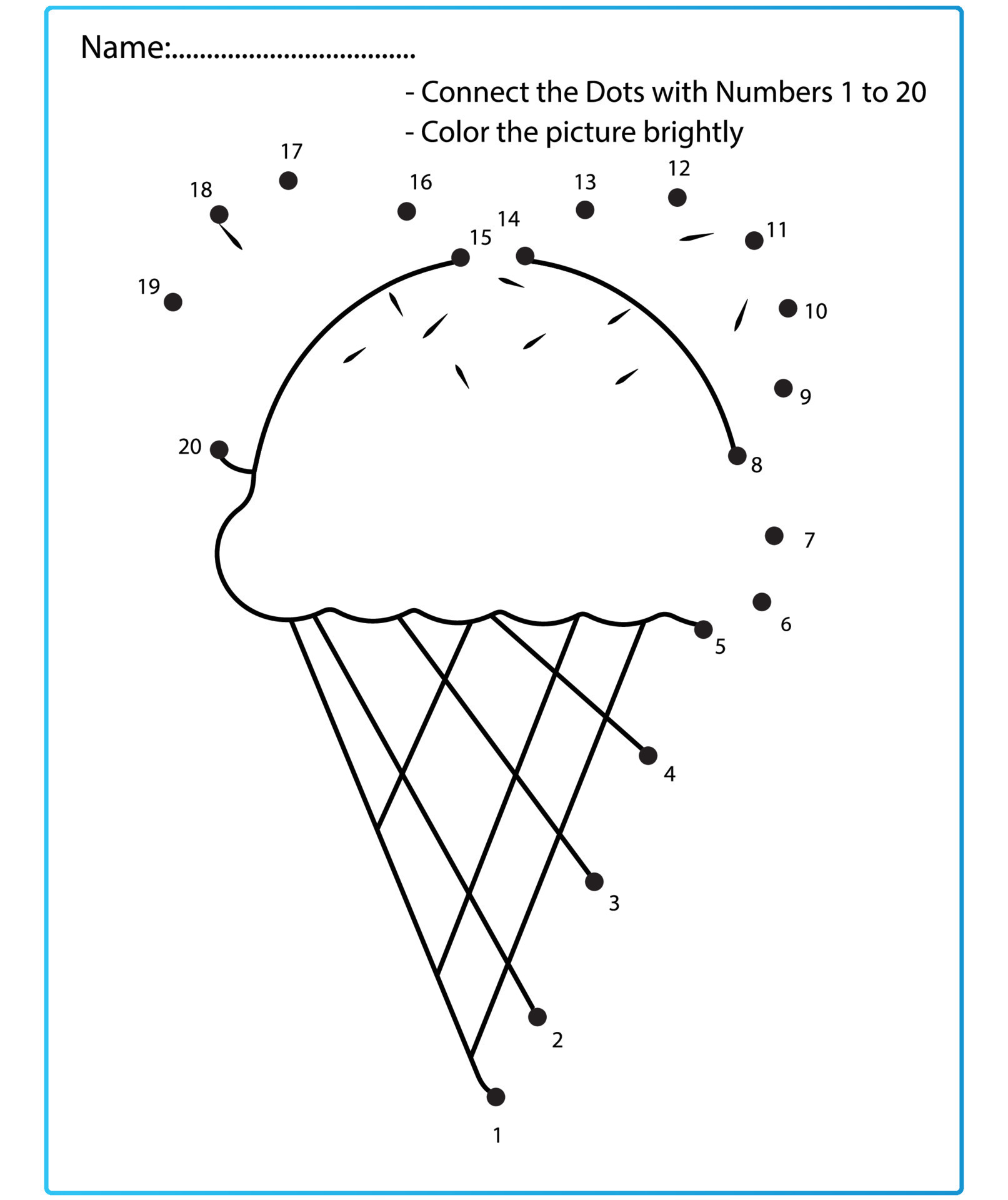 Second grade Bug Game dot to dot counting worksheet featuring a fun connect-the-dots activity