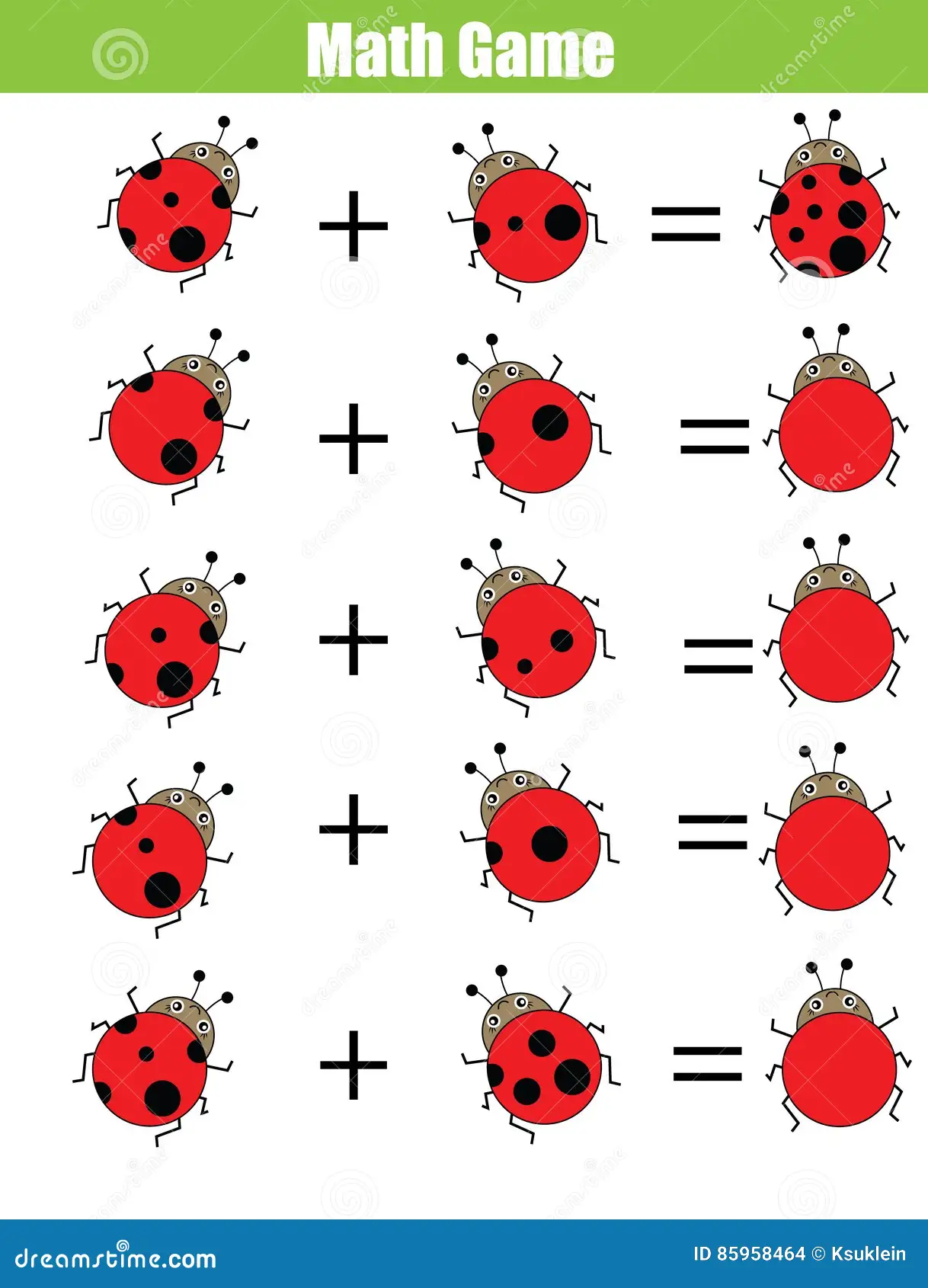 Second grade Bug Game dot to dot counting worksheet featuring fun counting patterns