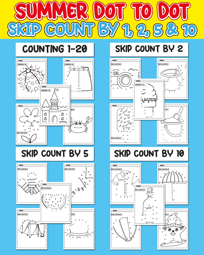 Bug Game Dot to Dot Counting worksheet for second grade math practice