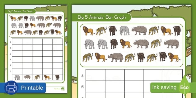 Worksheet on analyzing a bar graph: Favorite Wild Animals for Grade 2 Colorful bar graph showcasing favorite wild animals for second graders