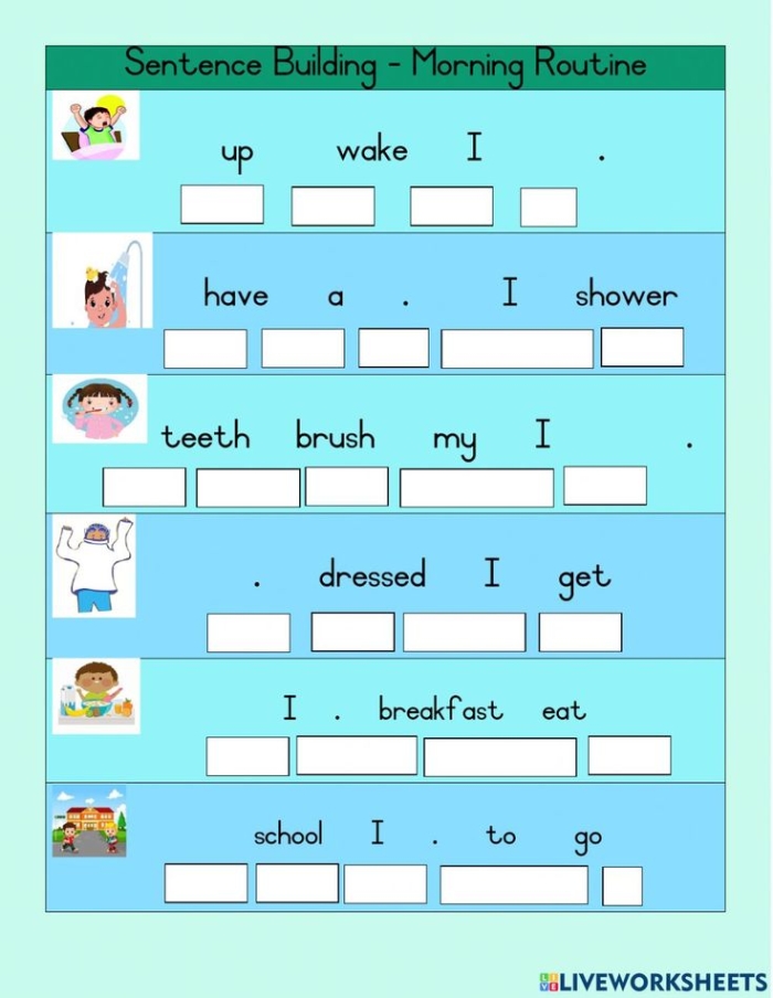 Fourth grade students practice identifying subjects and predicates on this Building Sentences worksheet