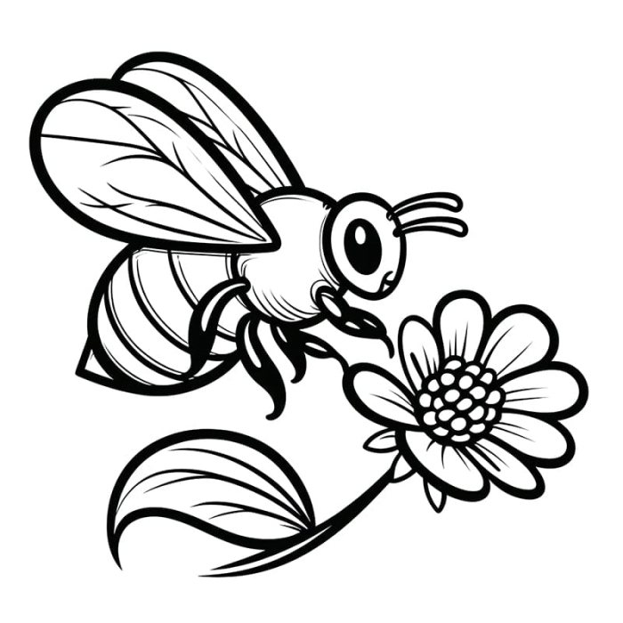 Kindergarten math worksheet featuring a happy bumble bee scene for coloring image 12 Bumble bee coloring page worksheet for kindergarten students to learn fractions