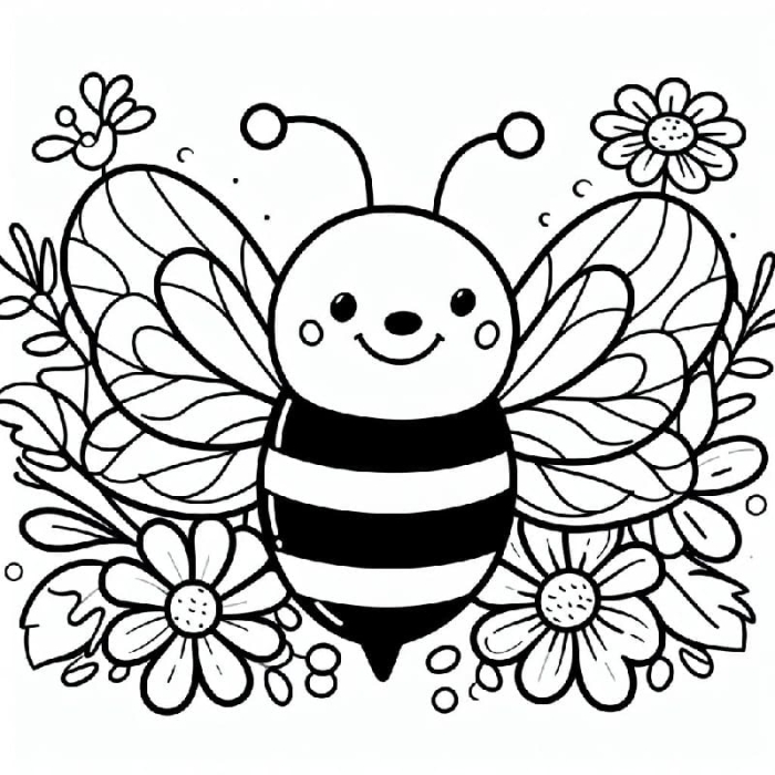 Bumble Bee Fractions Worksheet Number 6 for Kindergarten Coloring Activities Kindergarten student coloring a bumble bee themed fraction worksheet featuring a happy garden scene