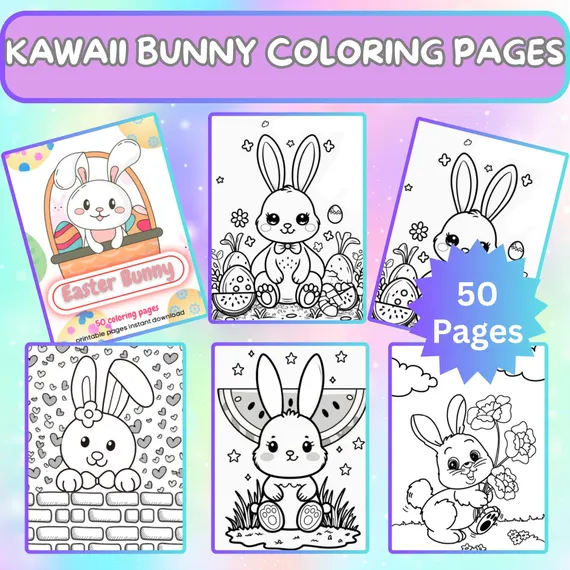 Funny bunny worksheet for Pre-K students to explore their creativity A cheerful bunny coloring page inviting kids to add vibrant Easter colors