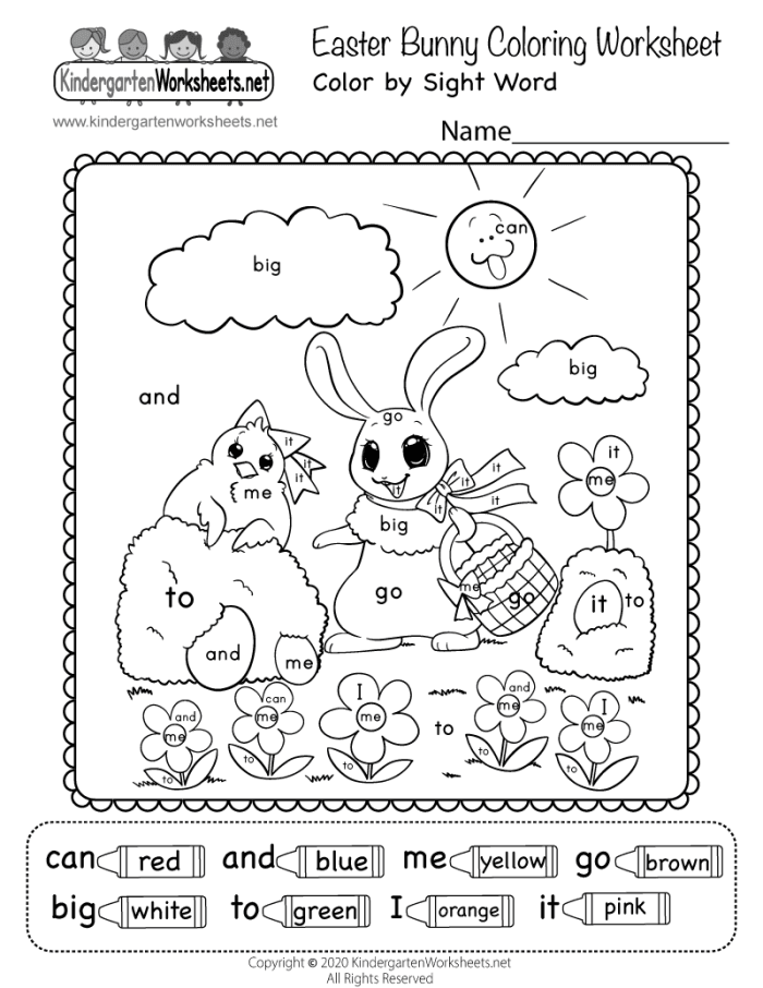 Funny bunny worksheet for Pre-K students to color and express creativity A delightful bunny coloring page worksheet ready for festive Easter hues