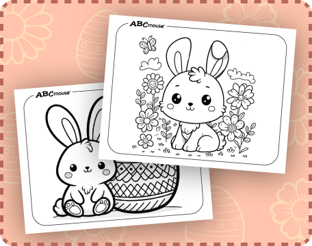Writing worksheet for Pre-K Cute bunny coloring page worksheet ready for festive Easter colors. Bunny Coloring Page worksheet for Pre-K kids looking to express creativity.