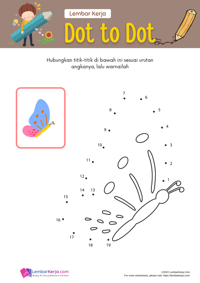 Hop Hop Dot-to-Dot Easter Bunny Counting Activity for Kids A kindergarten dot-to-dot worksheet featuring a hopping bunny with numbered dots to connect for Easter learning