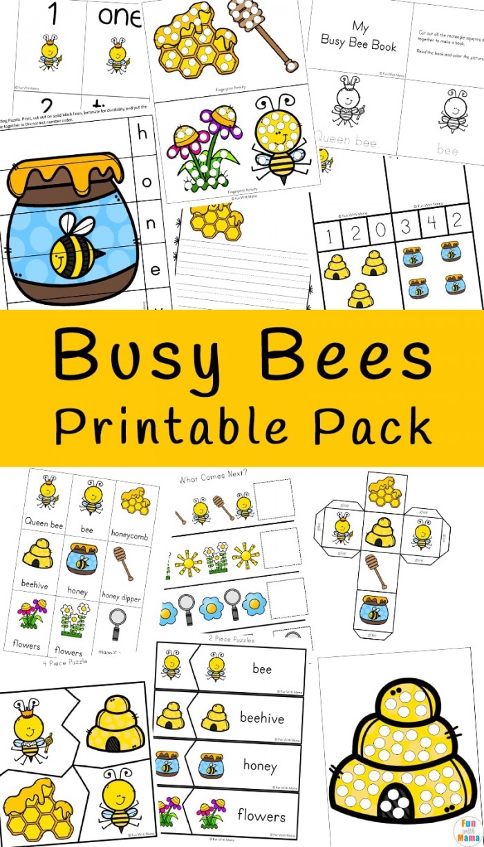 Colorful Play Busy Bees data and graphing worksheet for preschool students