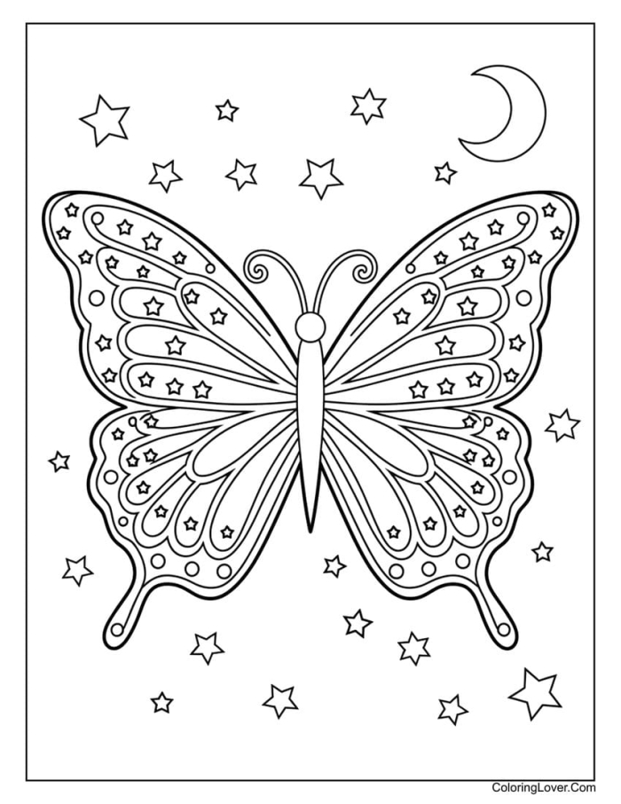 Colorful Butterflies Art Activity for Young Learners First grade butterfly coloring worksheet with detailed butterflies for creative practice