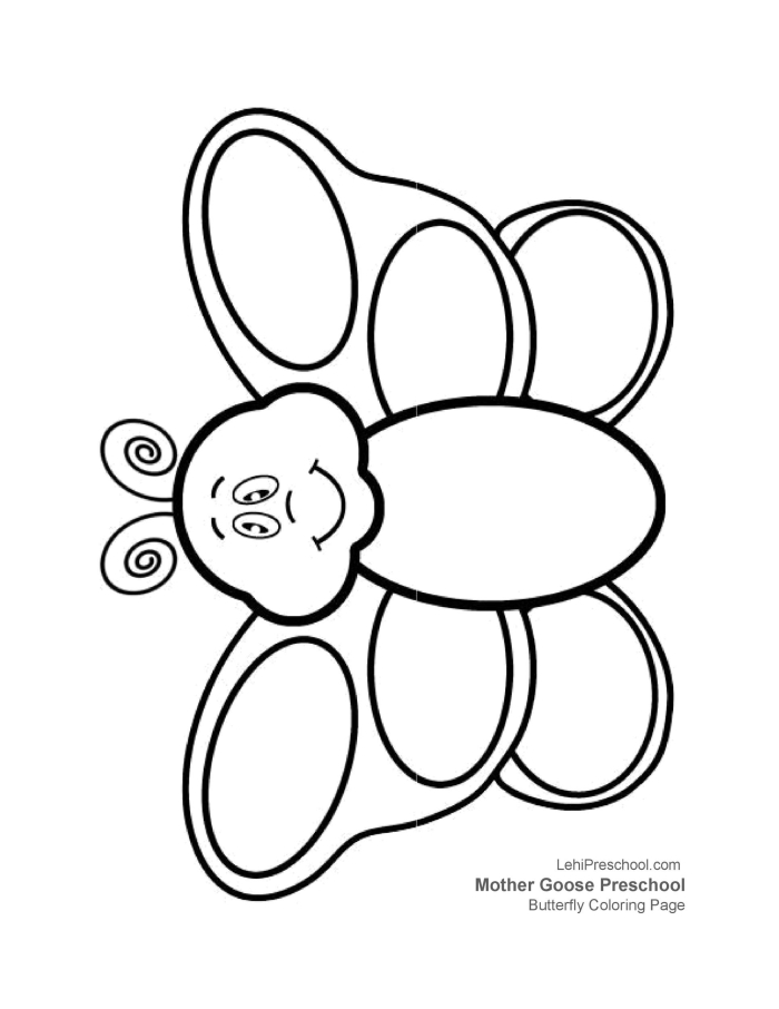 Butterfly cutout template worksheet for Pre-K arts and crafts activities