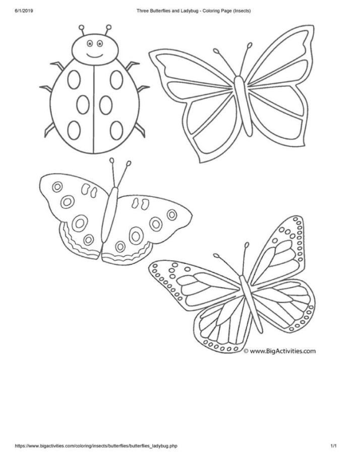 Butterfly cutout template worksheet for arts and crafts activities in Spanish