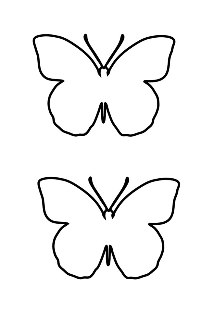 Colorful butterfly cutout template for arts and crafts activities suitable for Pre-K students