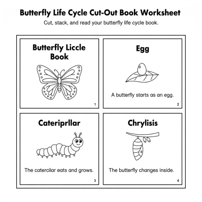Second grade students coloring and labeling the four stages of the butterfly life cycle on an algebra themed worksheet