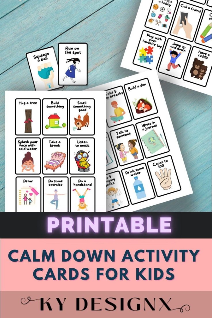 Worksheet image illustrating tools to help Pre-K kids cope with big feelings Calm Down Cards for Young Children worksheet showcasing self-regulation techniques for managing emotions