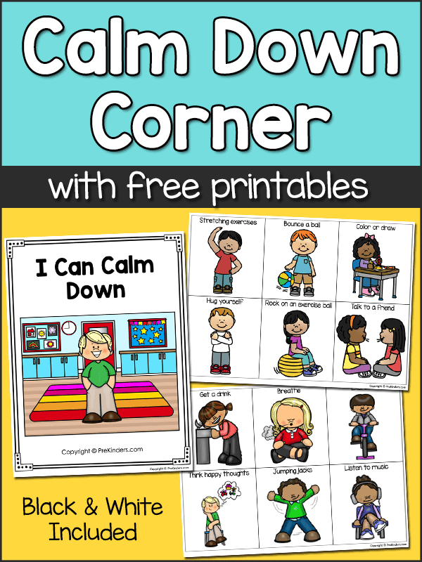 Probability worksheet for Pre-K Self-regulation cards designed for pre-K children to help manage emotions. Calm Down Cards worksheet for young children focusing on emotional well-being.