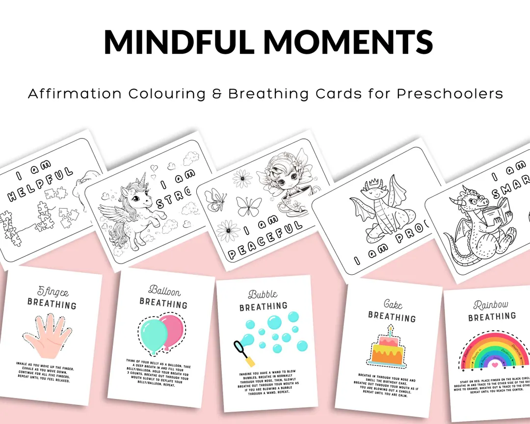 Pre-K Calm Down Cards for Young Children worksheet 20 Printable Calm Down Cards for Young Children worksheet with self-regulation strategies