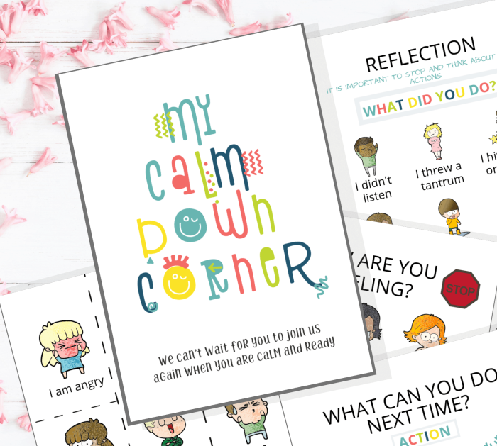 Engaging worksheet for teaching self-regulation skills to Pre-K kids Colorful Calm Down Cards designed for young children to manage emotions