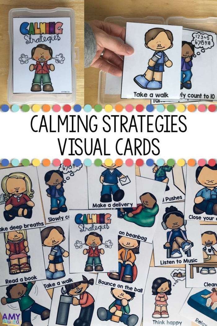 Calm Down Cards for Young Children Worksheet 15 Printable calm down cards for pre-k students to practice emotional regulation