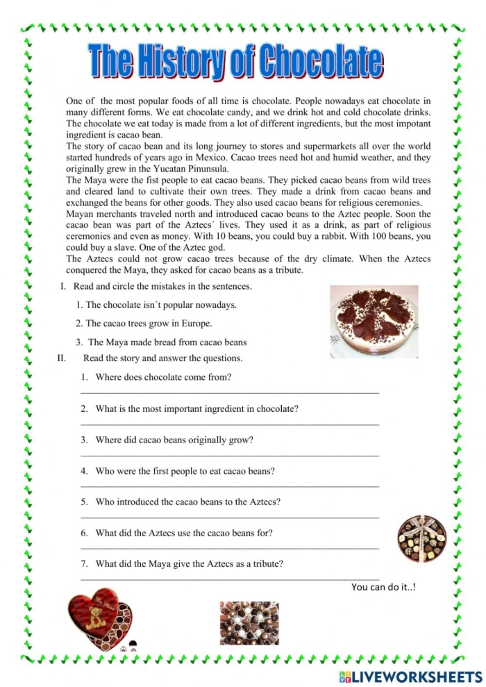 Sixth grade informational reading comprehension worksheet exploring the historical origins of candles
