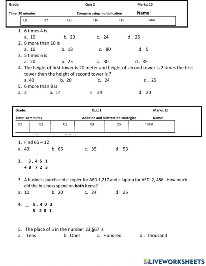 Colorful worksheet featuring candy-themed addition and subtraction problems for second graders