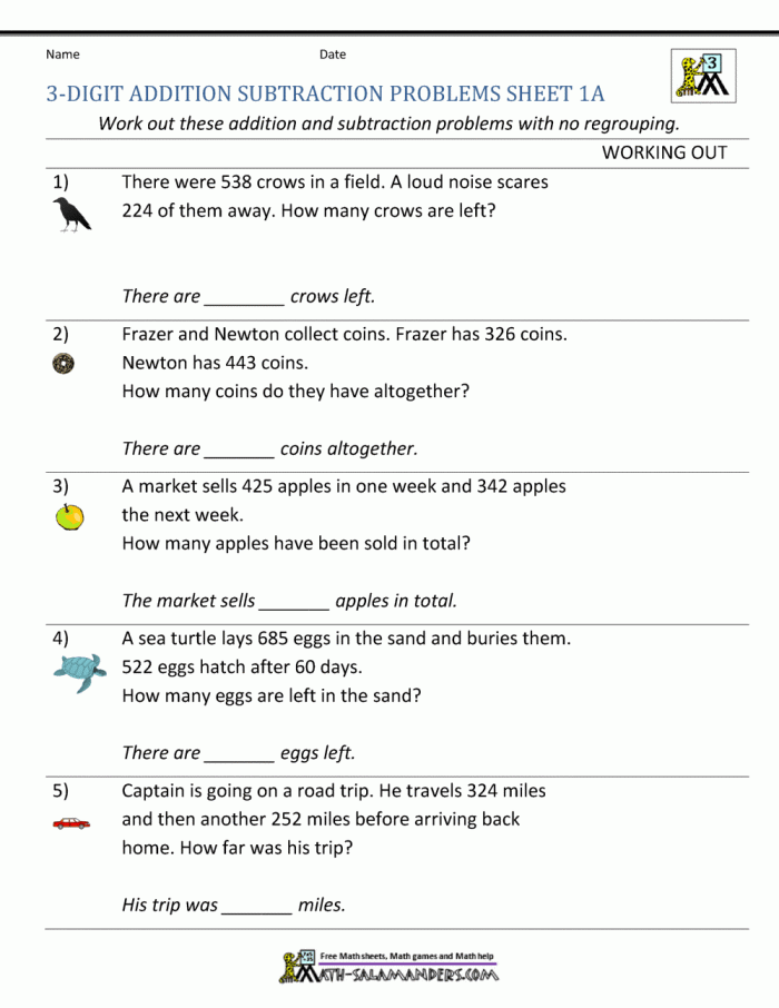 Carnival-themed worksheet featuring addition and subtraction word problems for second graders