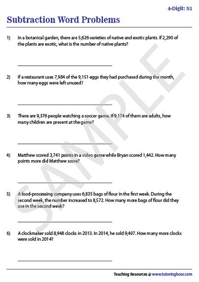 Second grade student solving carnival math addition and subtraction word problems on a worksheet