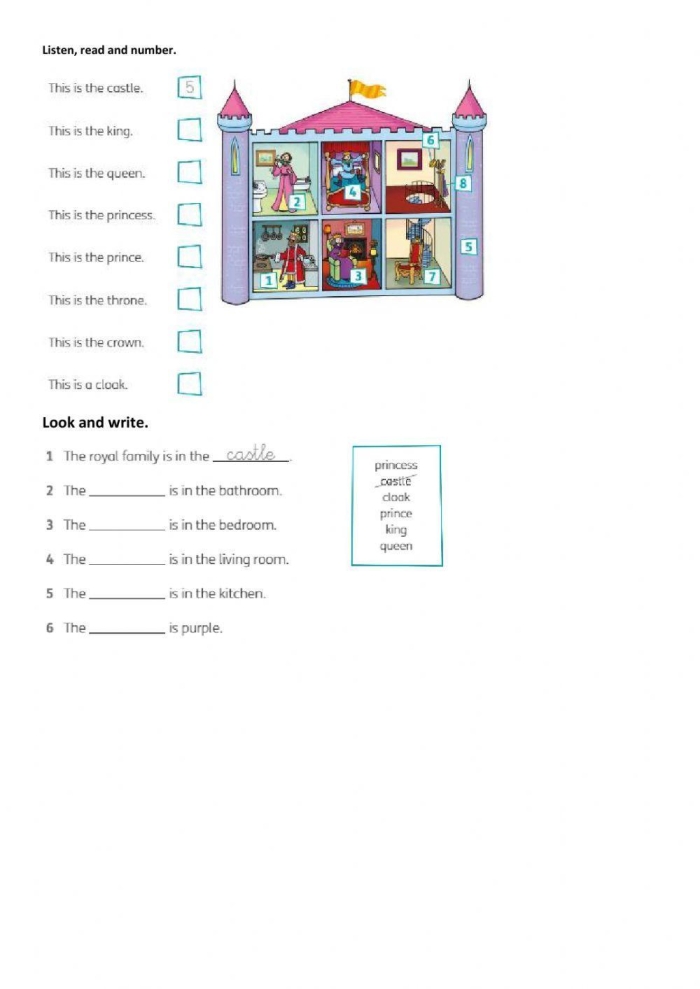Castle maze worksheet for kindergarten students to navigate through the castle