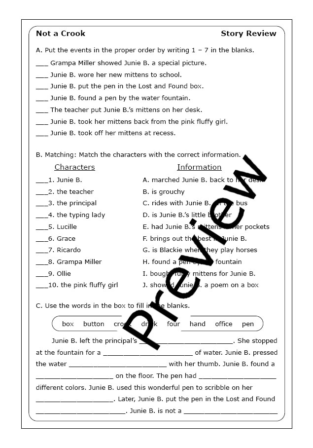 Catch the Crook Grammar Detective Worksheet 22 Fifth grade grammar and mechanics worksheet featuring a catch the crook logic puzzle activity for students