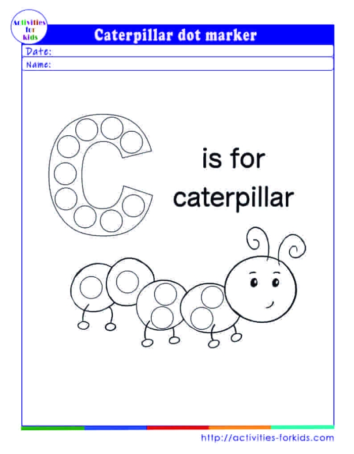 Kindergarten Caterpillar Dot to Dot Worksheet Number 21 Caterpillar connect the dots activity sheet for kindergarten math and counting practice