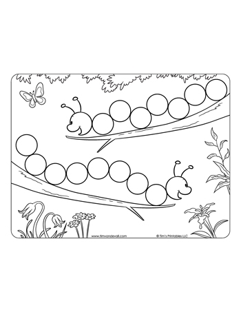 Engaging connect the dots activity featuring a colorful caterpillar Caterpillar Dot-to-Dot worksheet for kindergarten counting practice