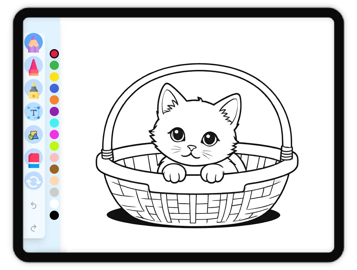 Cats interacting with a delightful Maneki-neko statue, symbolizing good luck. Charming coloring page for second graders focusing on numbers and counting.