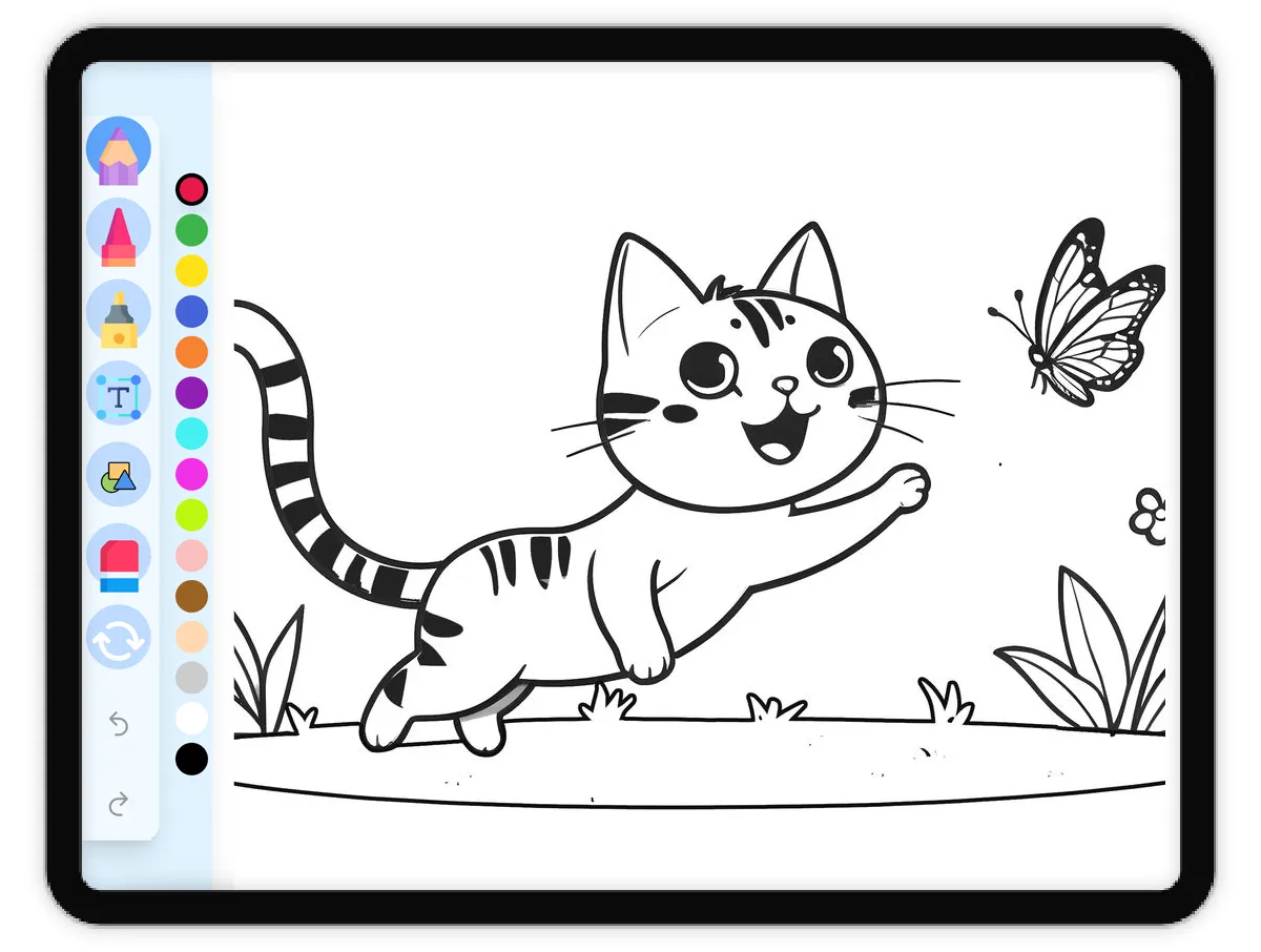A coloring page featuring cats with a Maneki-neko statue, symbolizing good luck. Second-grade worksheet for numbers and counting activities.
