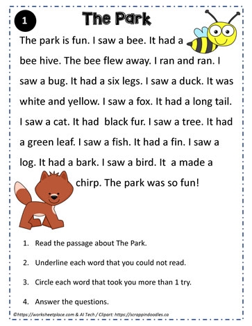Worksheet for Cause and Effect Reading Comprehension featuring a fun day at the amusement park