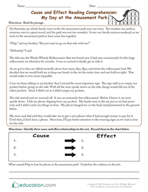 Children engaging with a Cause & Effect reading comprehension worksheet about being home sick