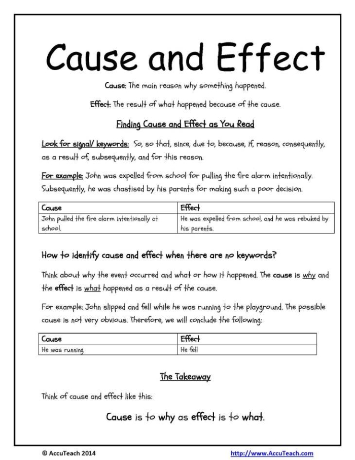 Third grade student identifying cause and effect relationships on the Home Sick reading worksheet