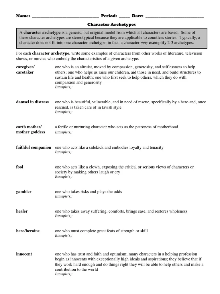 Mixed Operations worksheet for Sixth Grade Character Archetype Trading Cards worksheet for sixth graders focusing on mixed operations and critical thinking. Engaging activity to explore character archetypes in literature.