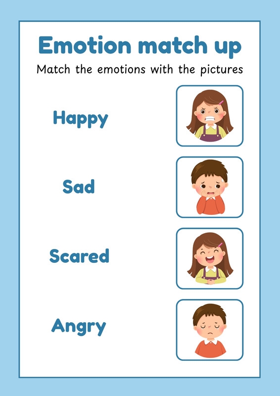 Matching Character Actions to Emotions Practice Sheet 24 Third grade character emotion match cards worksheet 24 showing student activities for identifying feelings based on actions