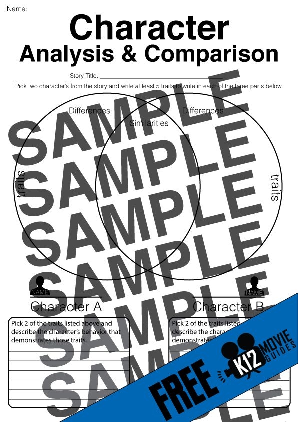 Worksheet featuring a Read & Compare Character Traits activity for fifth graders