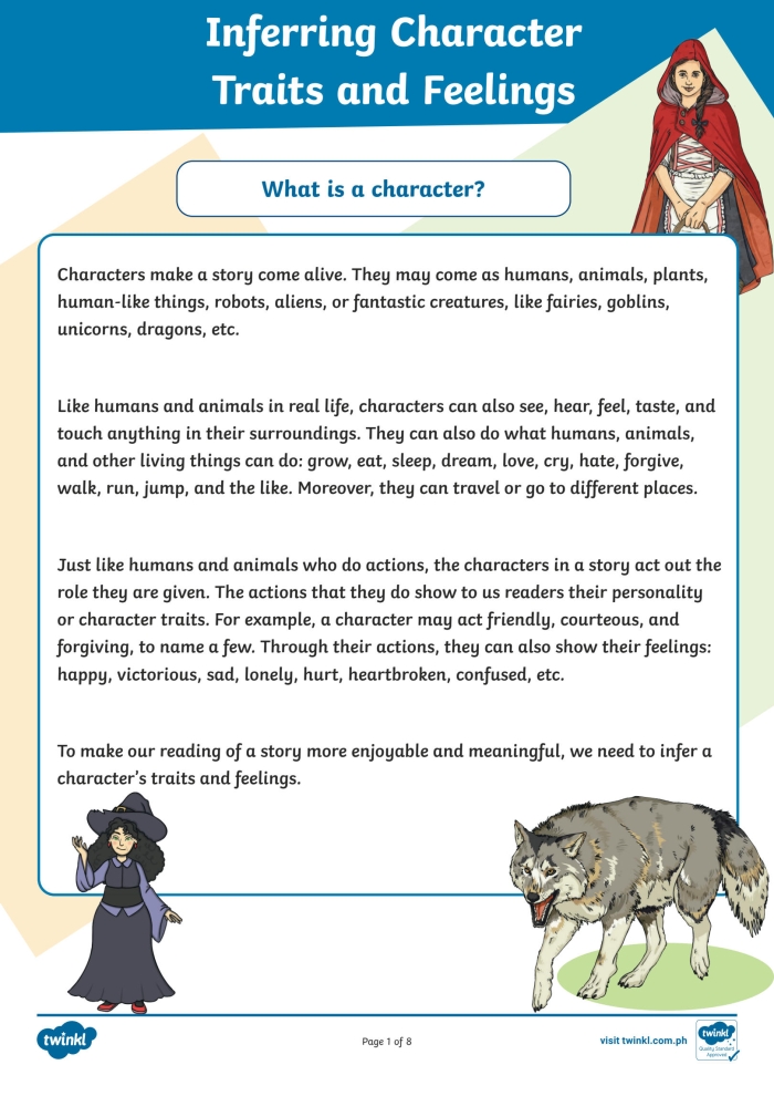 Character Traits Worksheet for Second Graders: The Princess and the Pea Worksheet featuring character traits analysis for "The Princess and the Pea" story