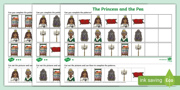 Character Traits Worksheet: The Princess and the Pea, Image 12 Worksheet for analyzing character traits from "The Princess and the Pea" for second graders