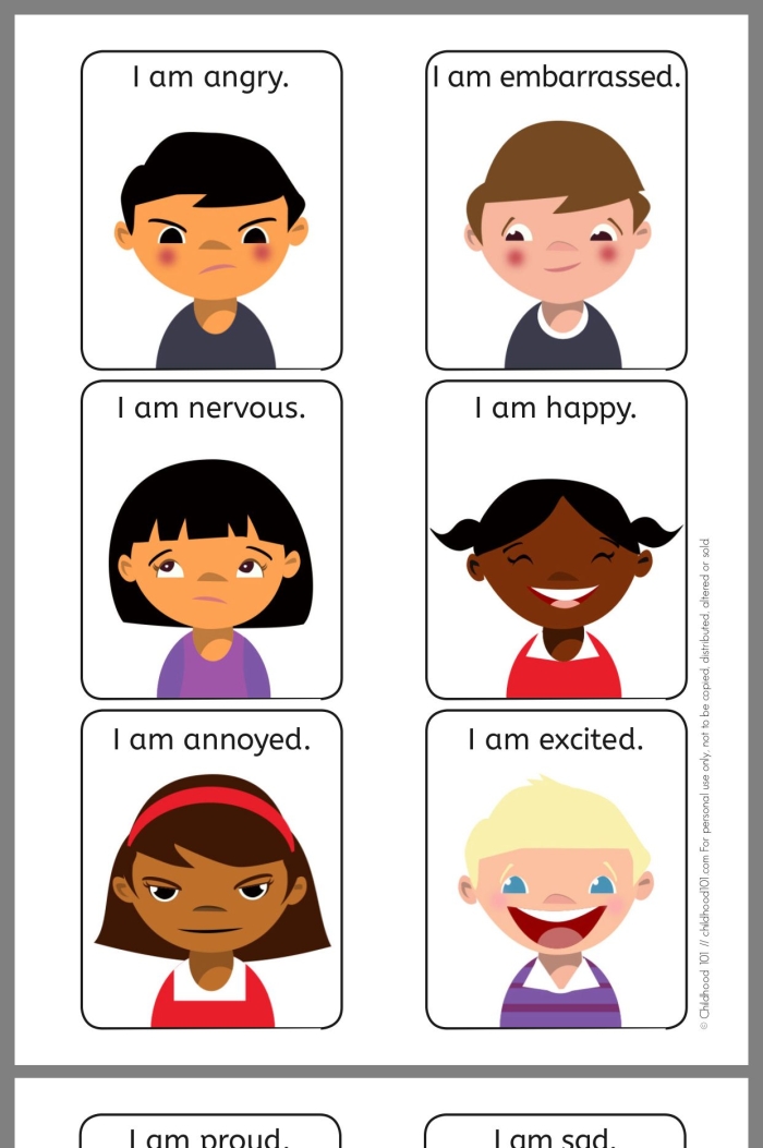 Charades with Emotions worksheet for kindergarten students engaging in social emotional learning
