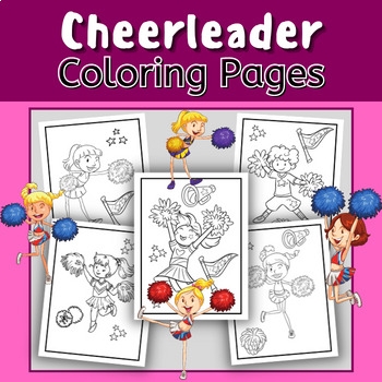 Cheerleading coloring pages worksheet designed for kindergarten students to engage in creative fun